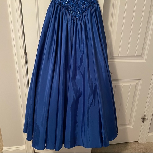 Vintage Mike Benet Formals Royal Blue Sequin Pageant Prom Party Dress - Picture 9 of 13